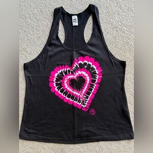 Zumba Fitness Black Tank Top with Pink Heart Design